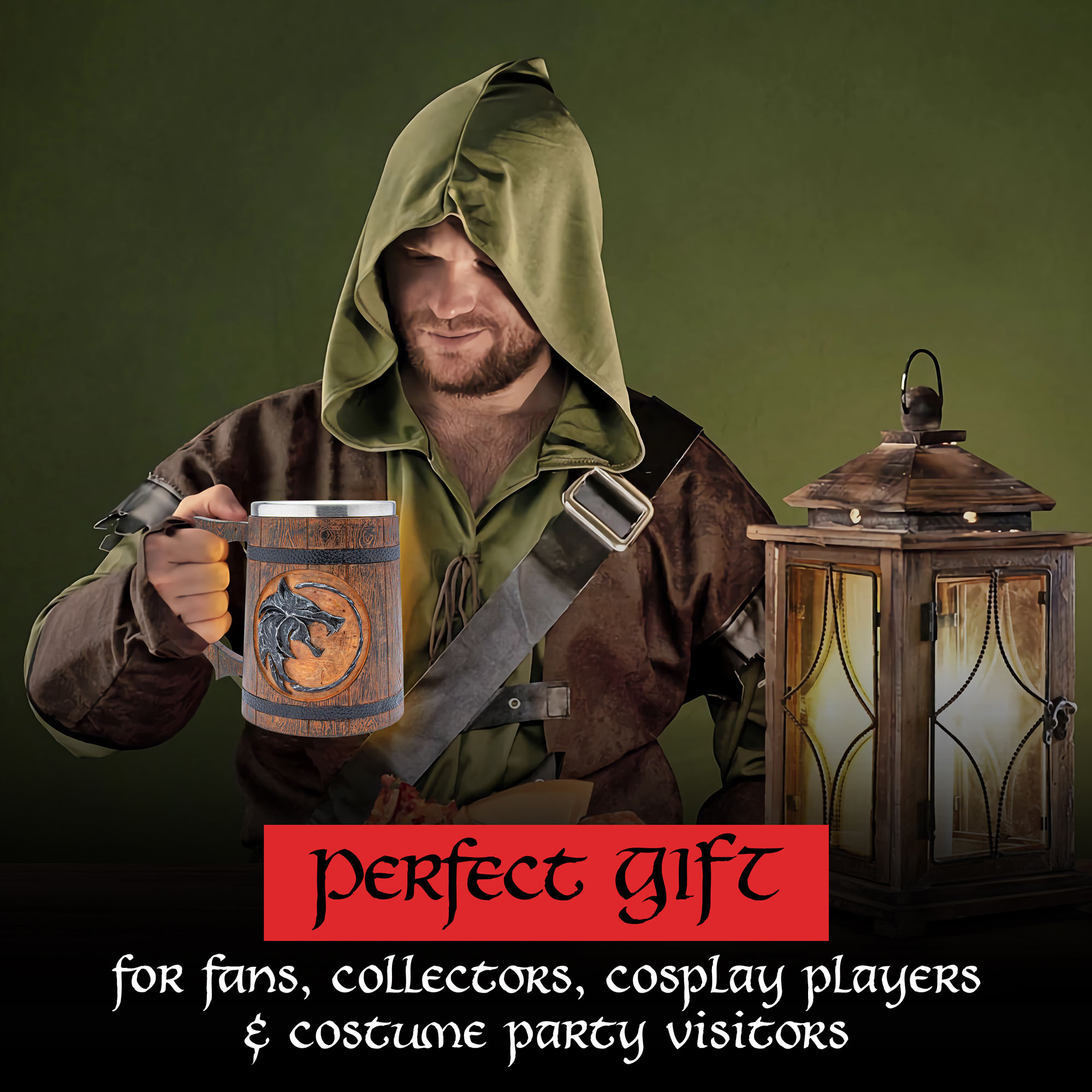 The Witcher - Geralt's Wolf Medallion Bierkrug