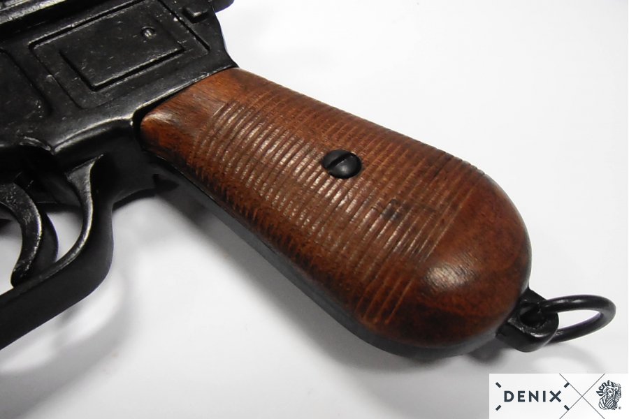 Mauser (Pistole) schwarz C 96 mit lackiertem Holzgriff