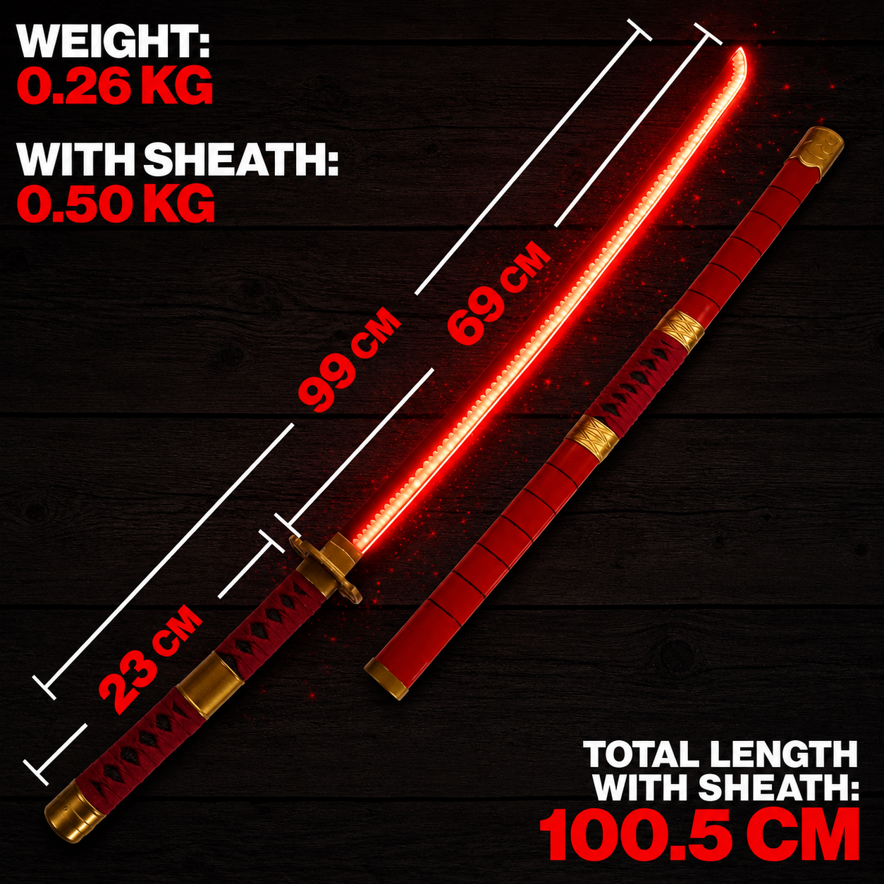 One Piece - Sandai Kitetsu Katana - LED Version