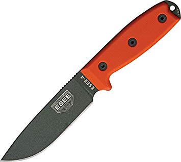 Esee Modell 4, glatte Schneide, oranger Griff