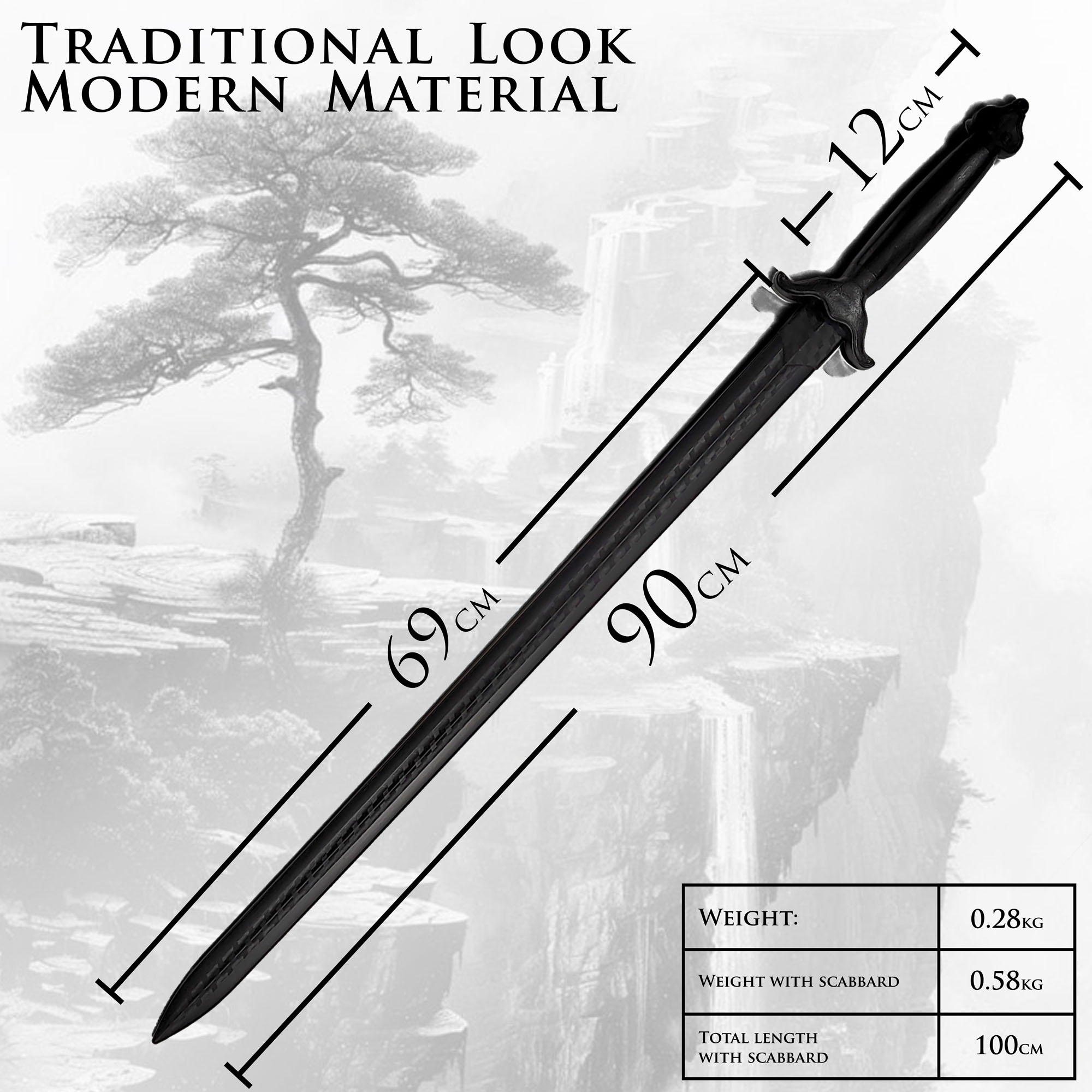 Tai Chi Schwert mit Scheide, Trainingsschwert aus Polypropylen