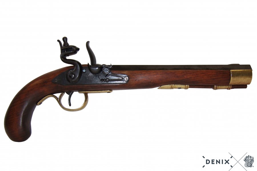 Kentucky Pistol, Flintlock, USA 19th C., brass colored