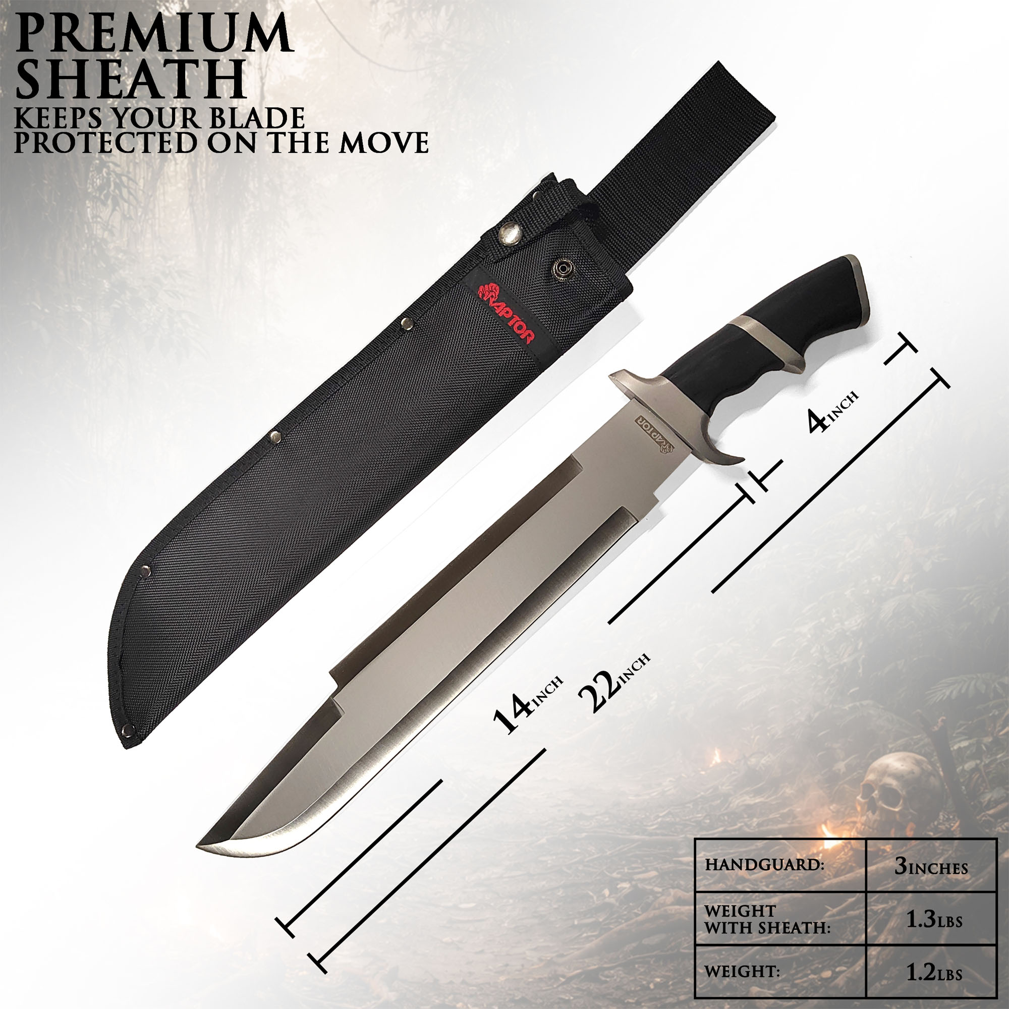Predator Raptor Machete mit Scheide