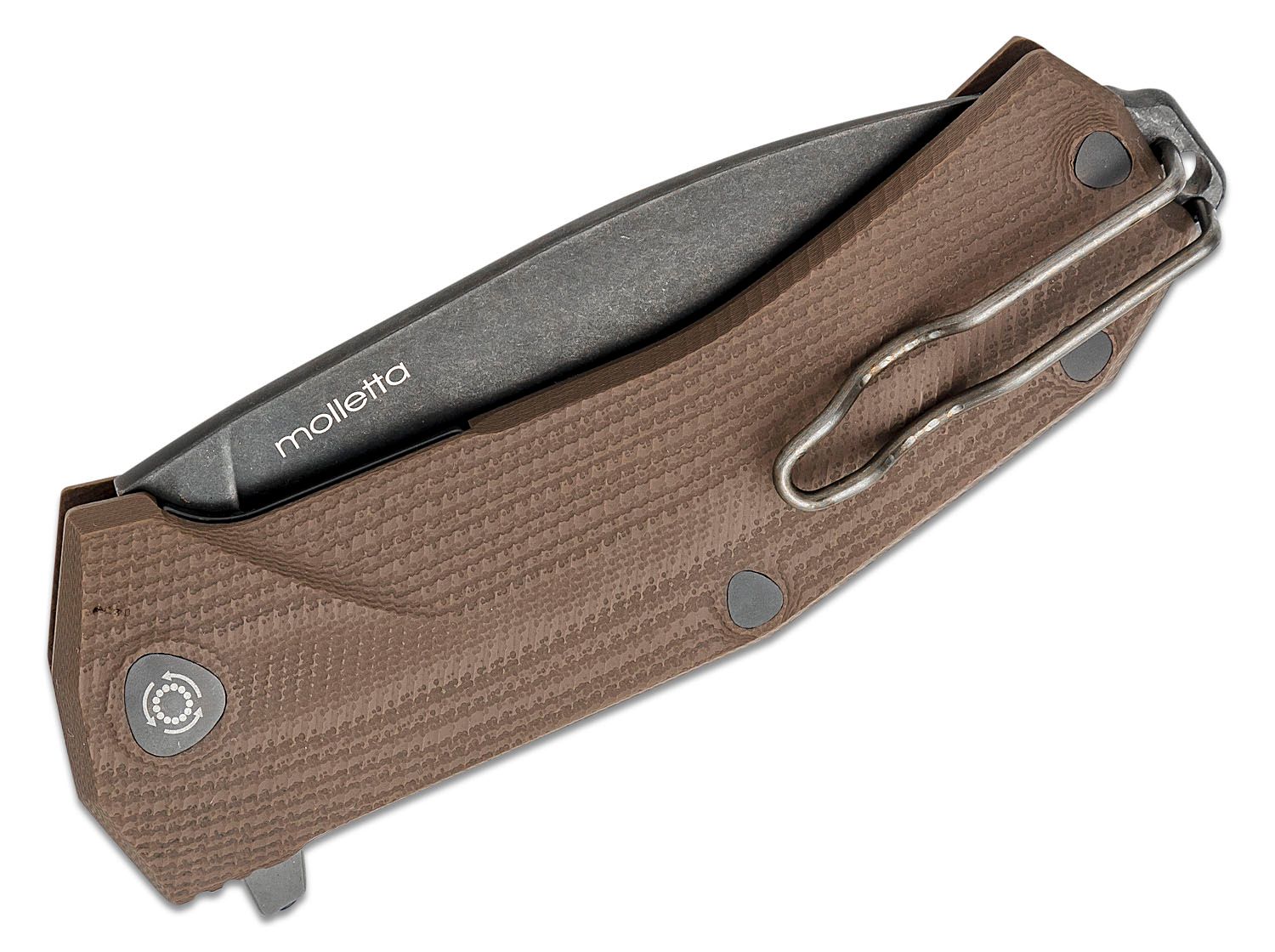 KUR, Sleipner Black Stonewashed Blade, Brown G10 Handles