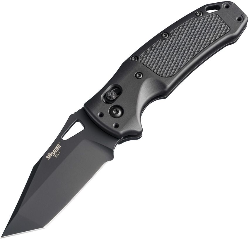 K320 AXG Pro ABLE, S30V Black Cerakote Tanto Blade, Black Aluminum Handle