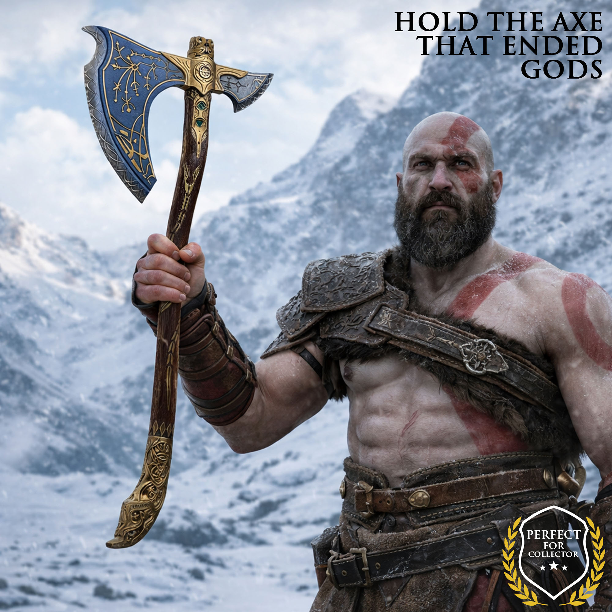 God of War: Kratos' Leviathan Axt – Massive 4kg Edition mit Leuchteffekt & Wandhalter
