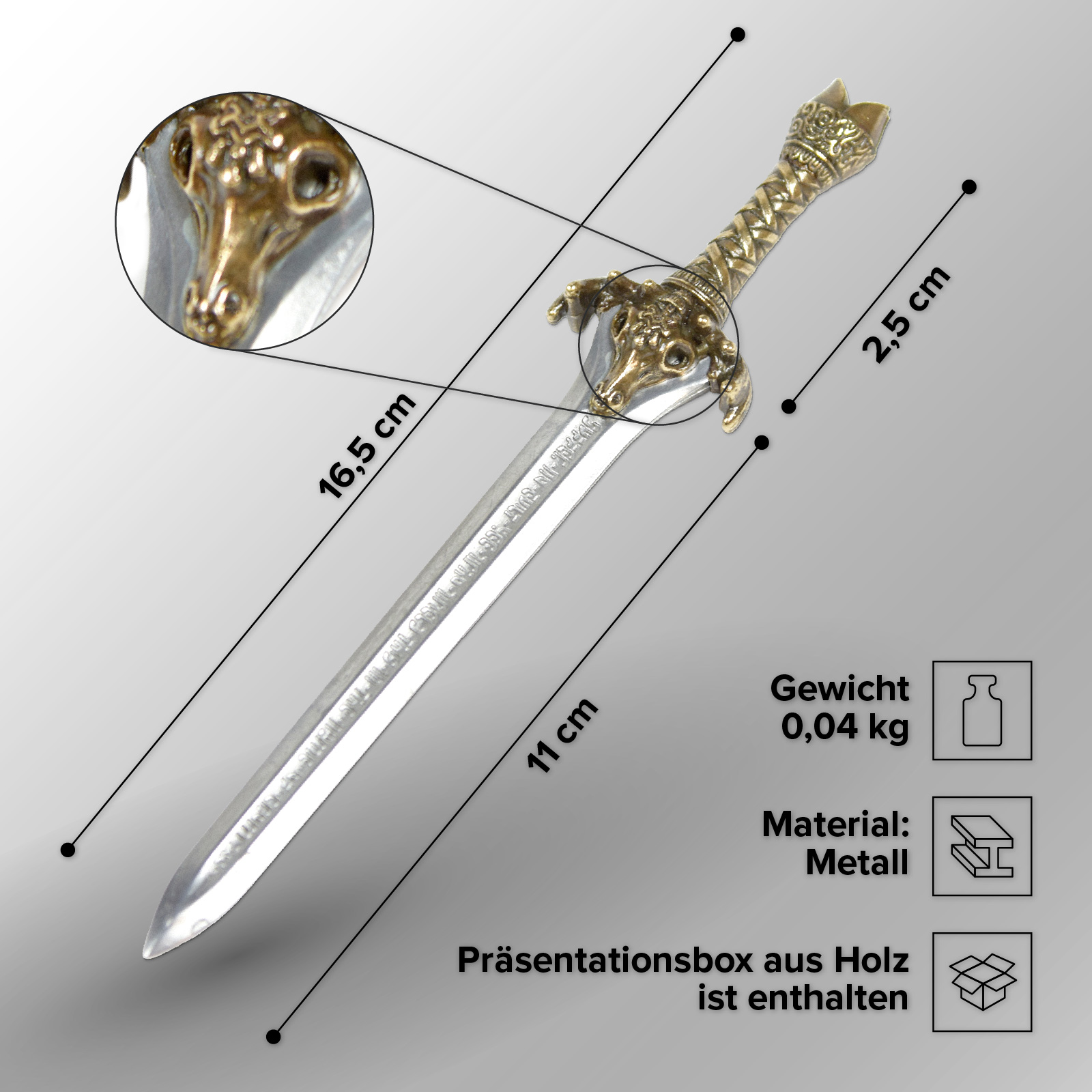 Conan Miniatur Vaters Schwert Brieföffner 