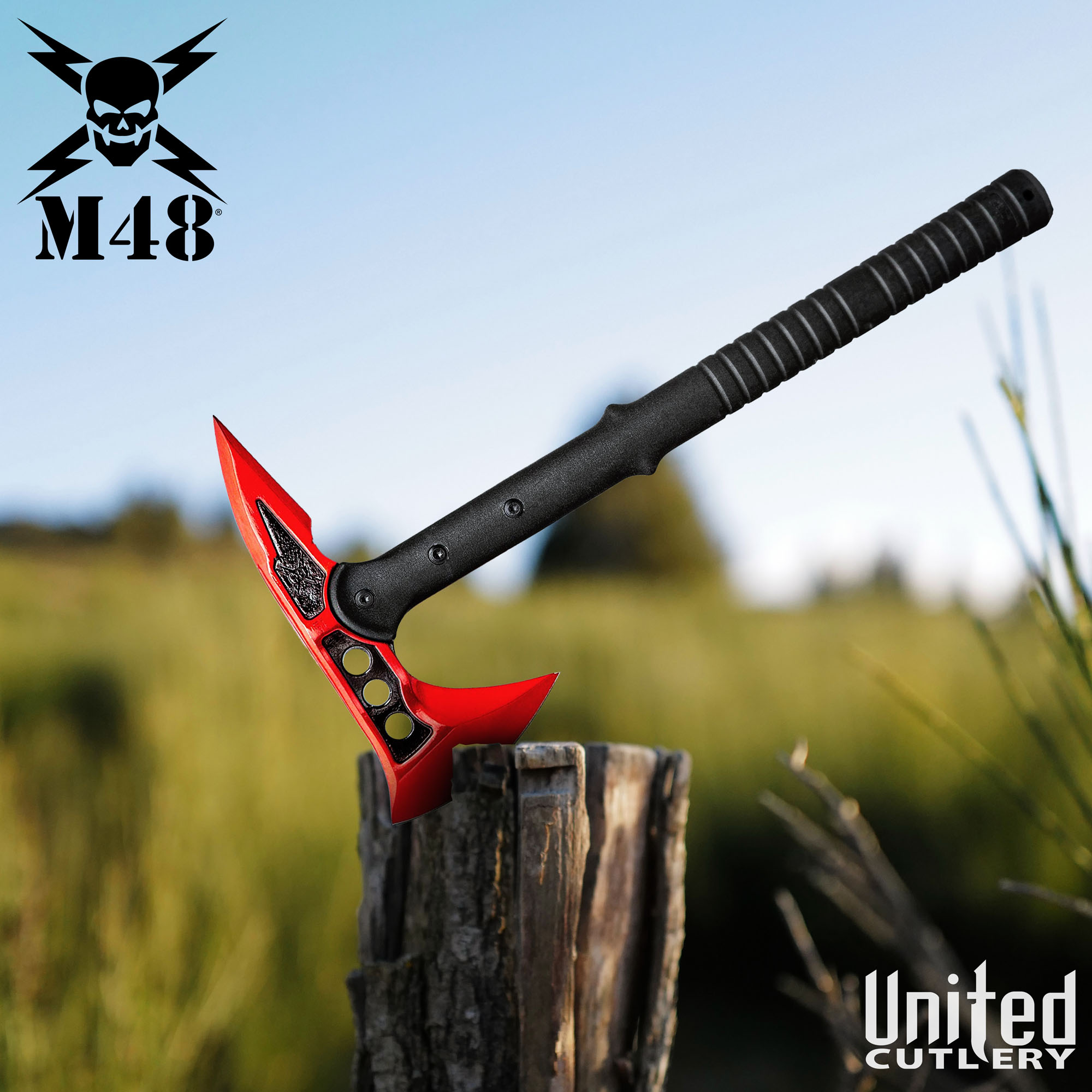 M48 Tactical Tomahawk Axe With Sheath, Red