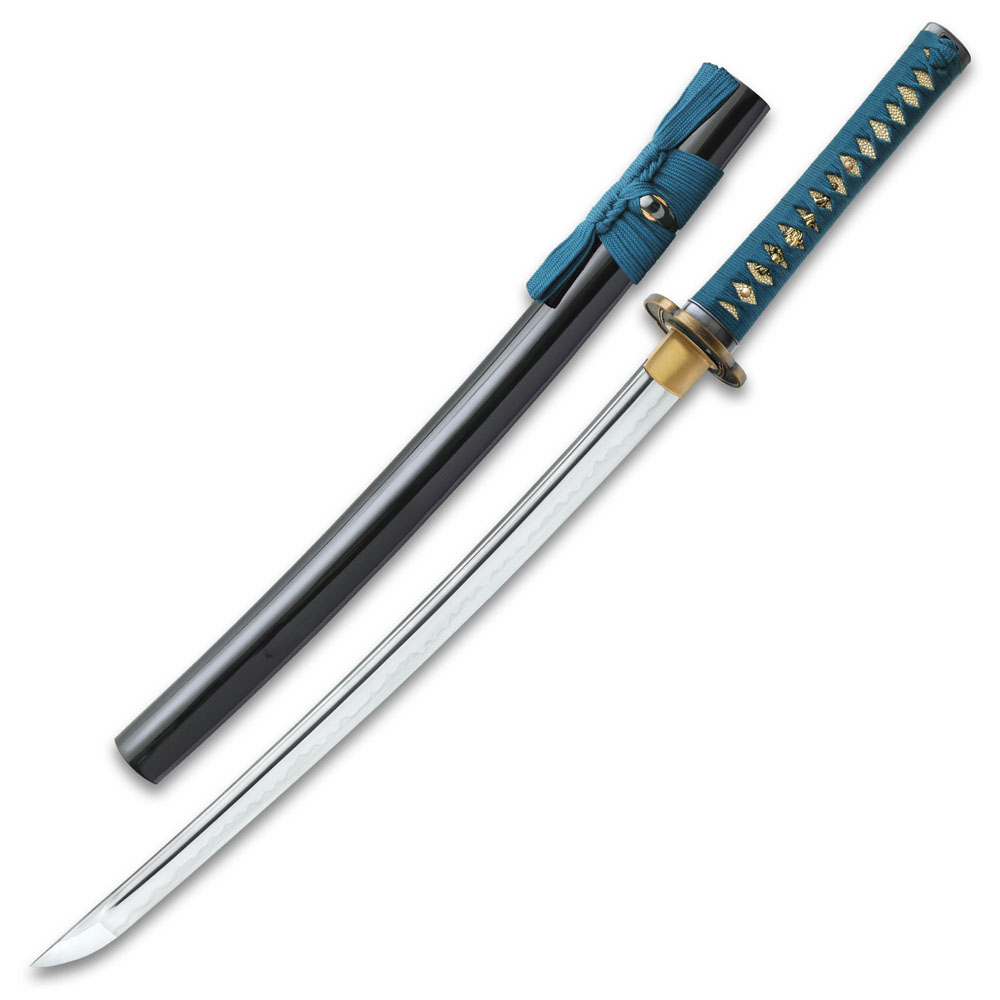 Shikoto Hammer-Forged Longquan Master Teal Wakizashi