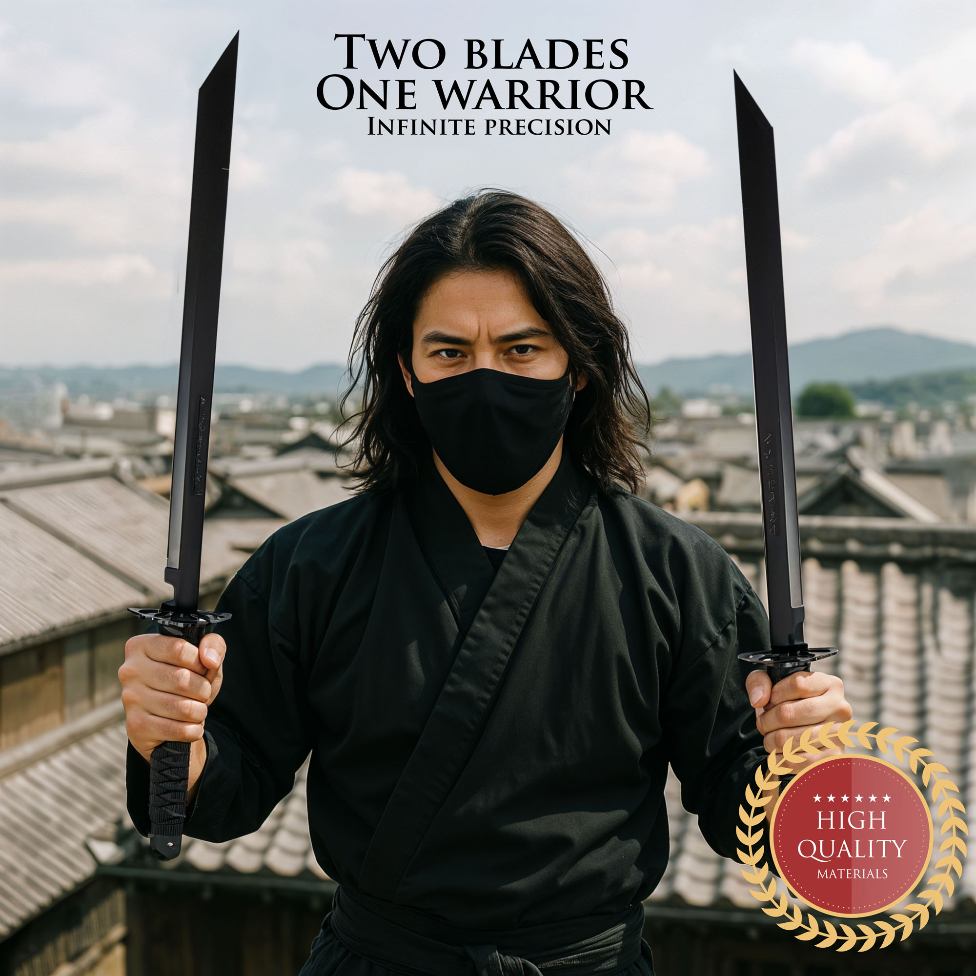 Doppeltes Ninja-Schwert mit Scheide