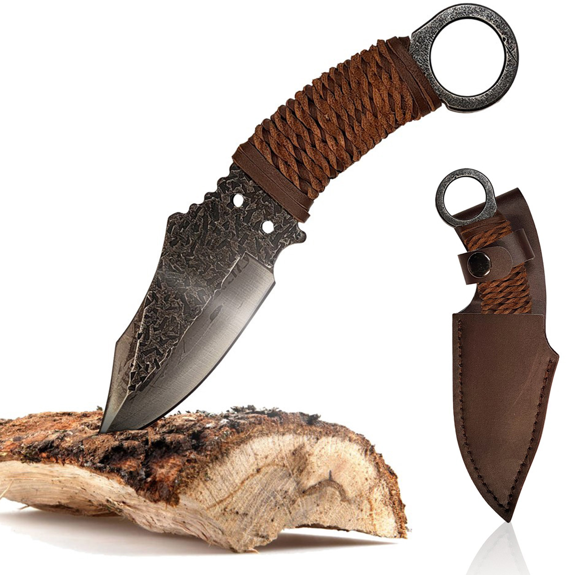 Tracker Hunting Knife with Leather Sheath