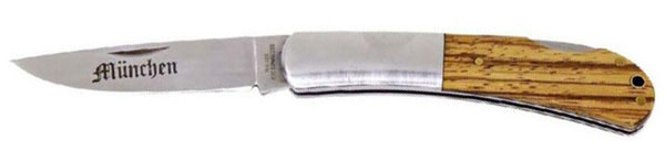 Tame Taschenmesser Stahlbacken und Zebraholzgriff, 7,5 cm