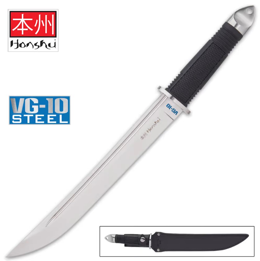 VG-10 Honshu Tanto Knife with Leather Sheath