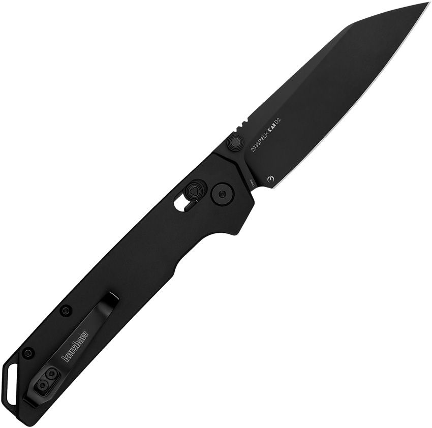 Iridium, D2 schwarze Tanto-Klinge, schwarzer Aluminiumgriff