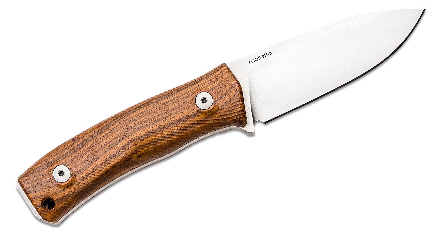 M4 Bushcrafting, Satin M390 Plain Blade, Santos Wood Handle, Leather Sheath