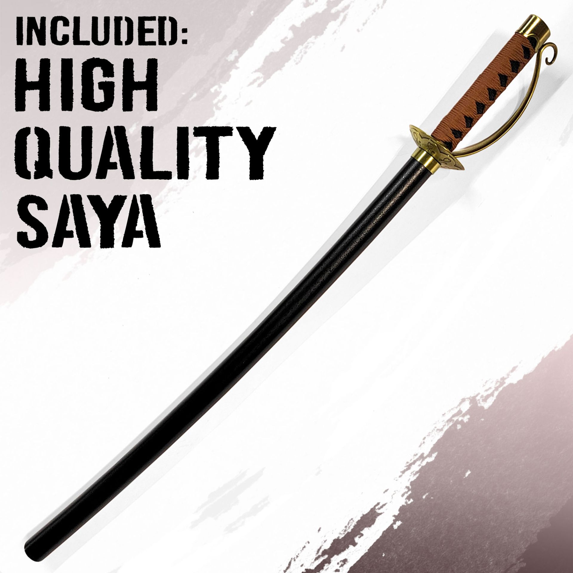 One Piece - Gol D Roger - Ace Sword with Sheath (Golden Handle) Handforged