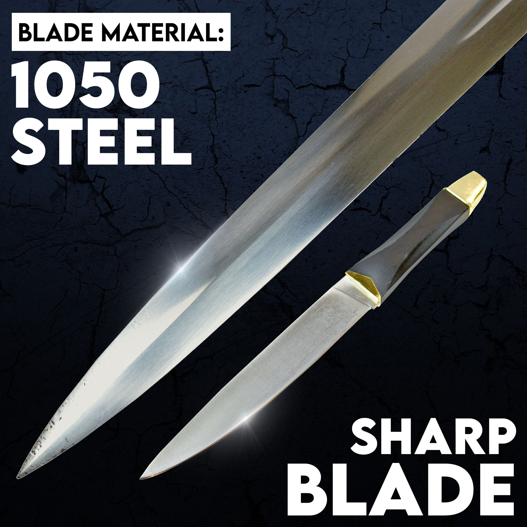 Ranger Schwert, handgeschmiedet & gefaltet, mit Beimesser und scharfer Klinge