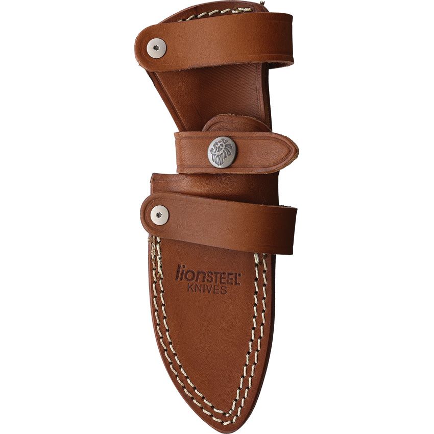 MCKF Hunter, M390 Drop Point, Olive Wood Handles, Leather MOLLE Sheath