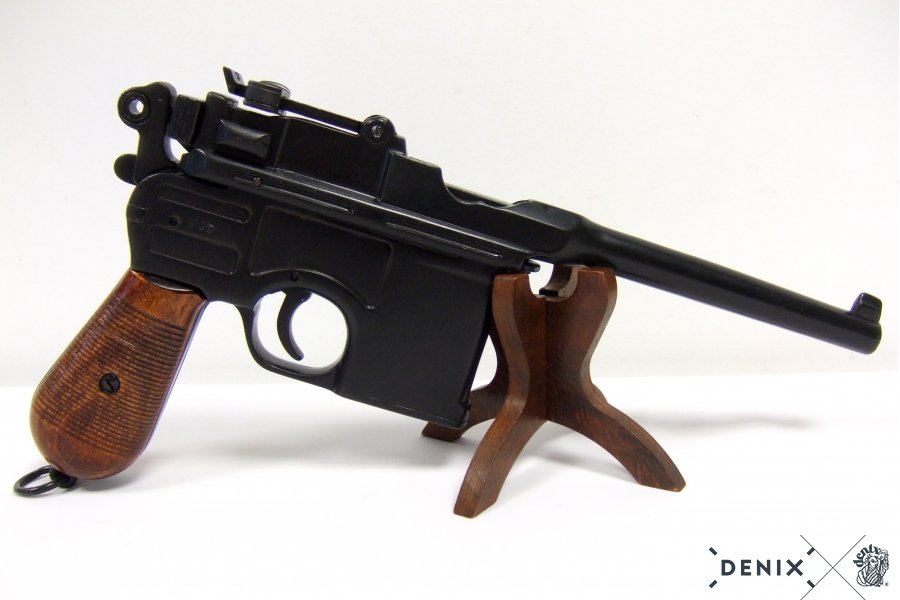 Mauser (pistol) black C 96 with wooden handle