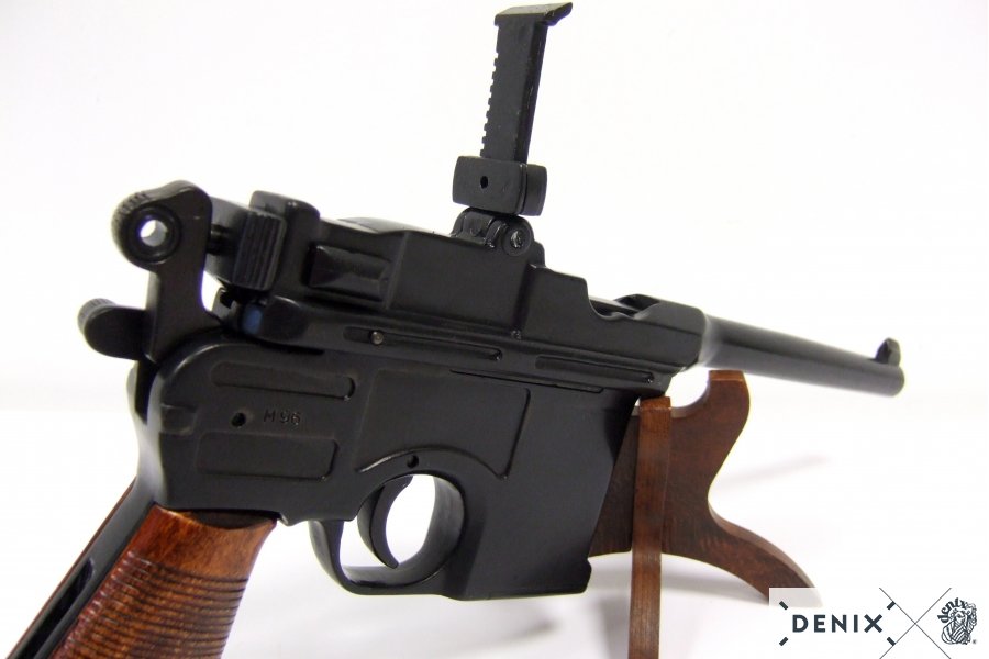 Mauser (pistol) black C 96 with wooden handle