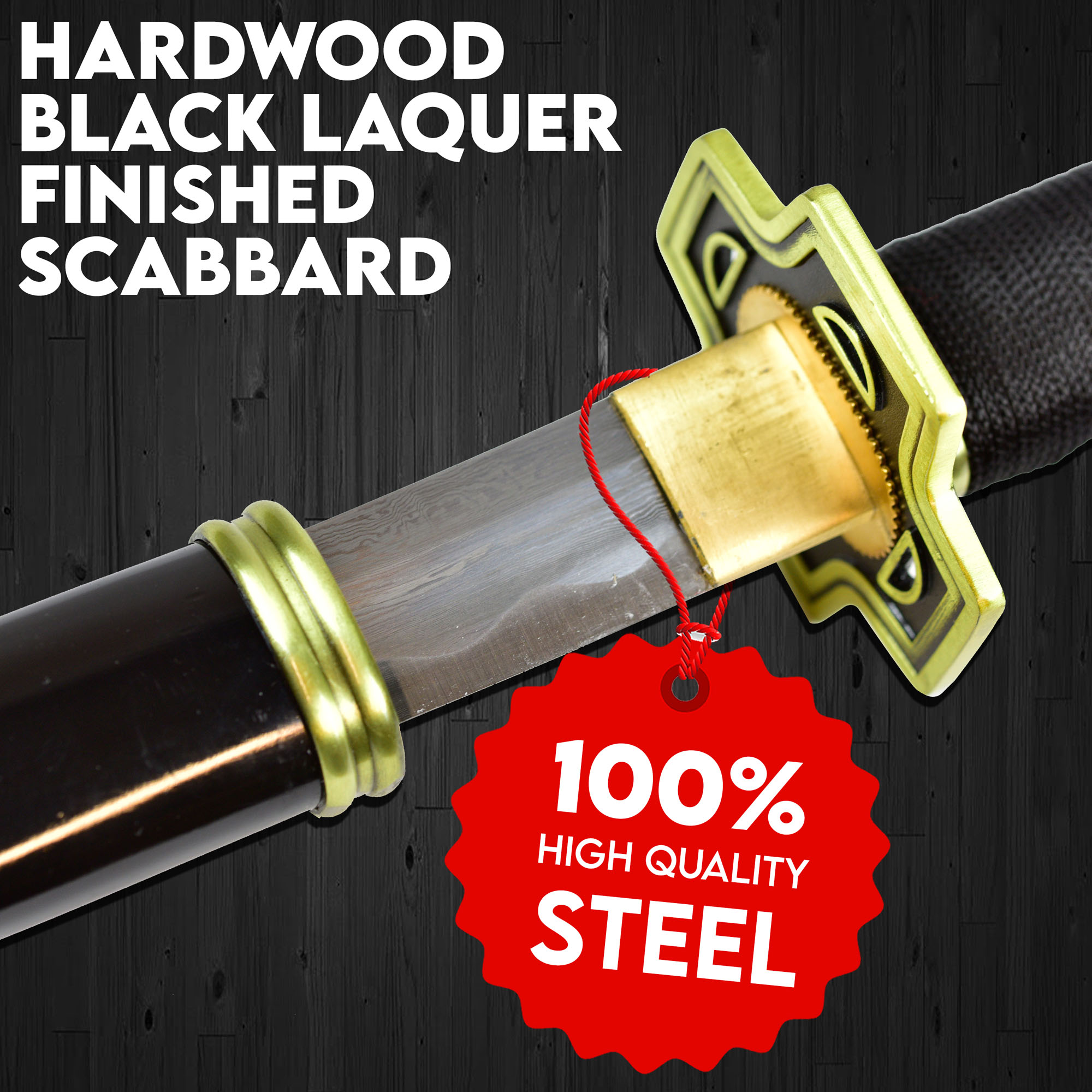 One Piece Roronoa Zoro Yubashiri Sword, black - handforged and folded, Set