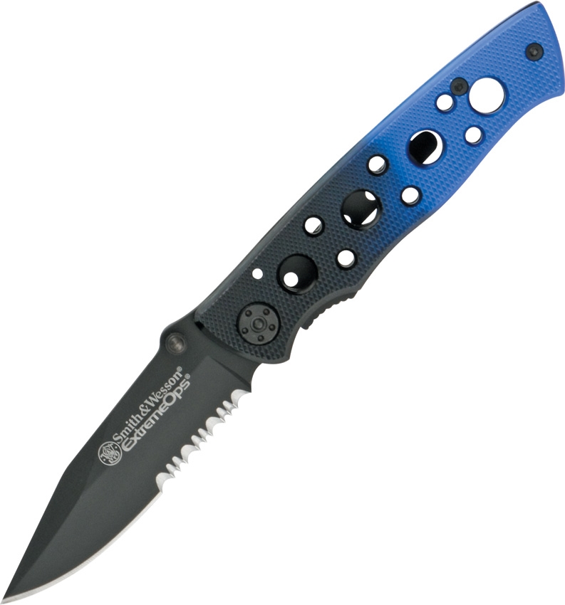 ExtremeOps Linerlock Knife, partially serrated blade