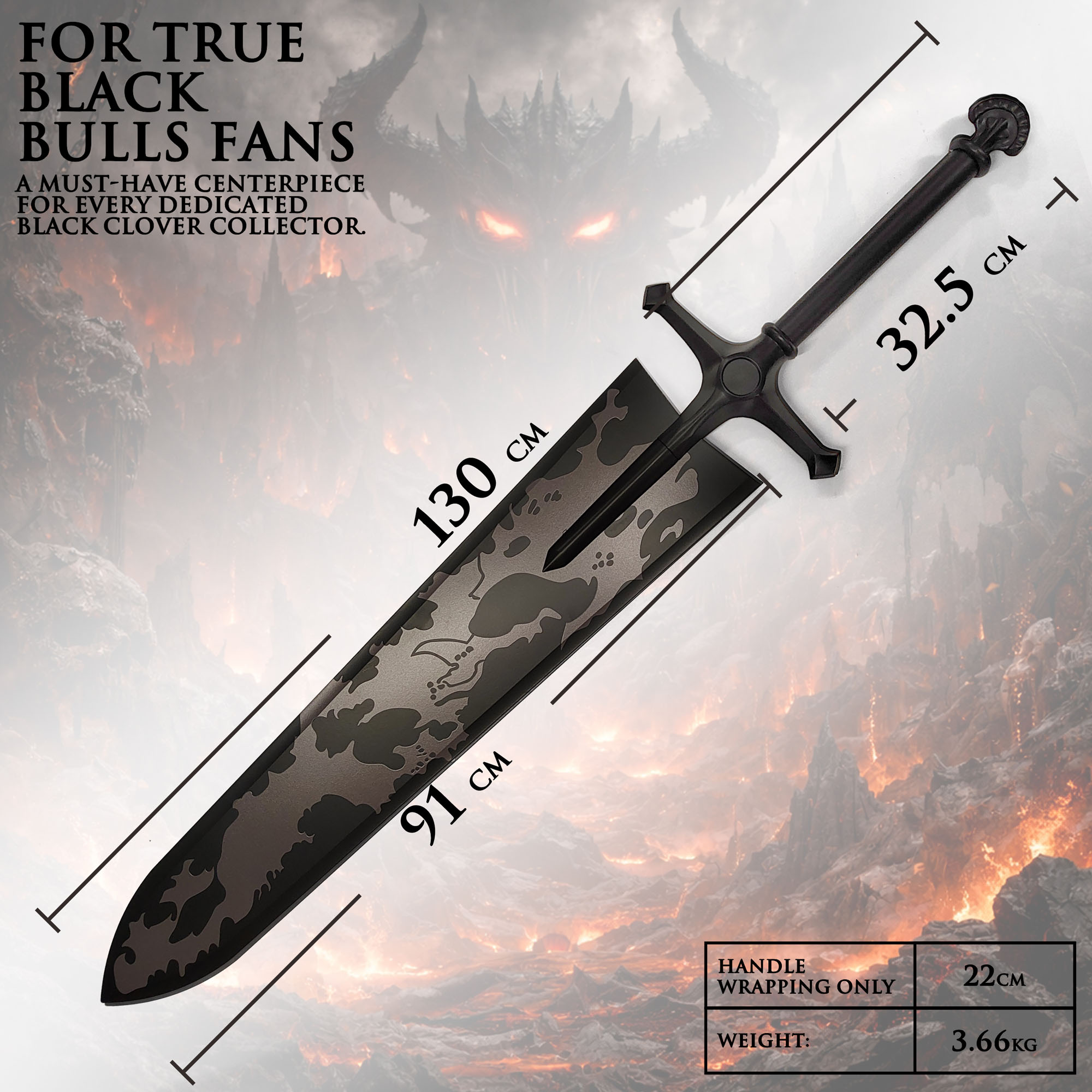 Black Clover: Asta's Demon-Dweller Sword – 51" Steel Replica