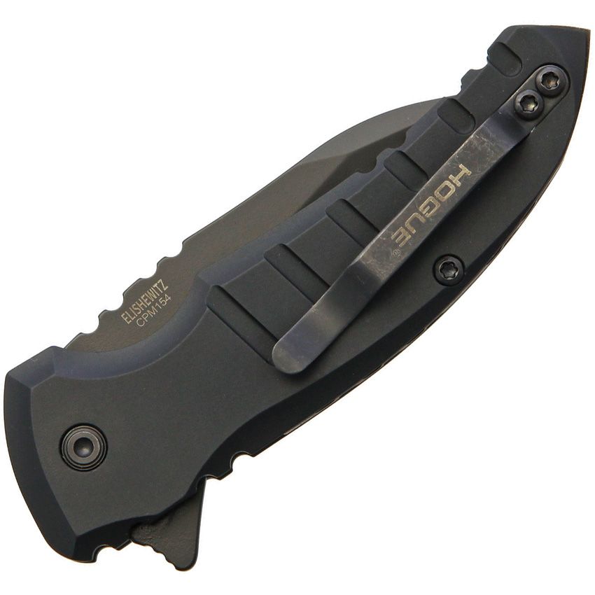 X1-Microflip, CPM-154 Black Wharncliffe Blade, Matte Black Aluminum Handle