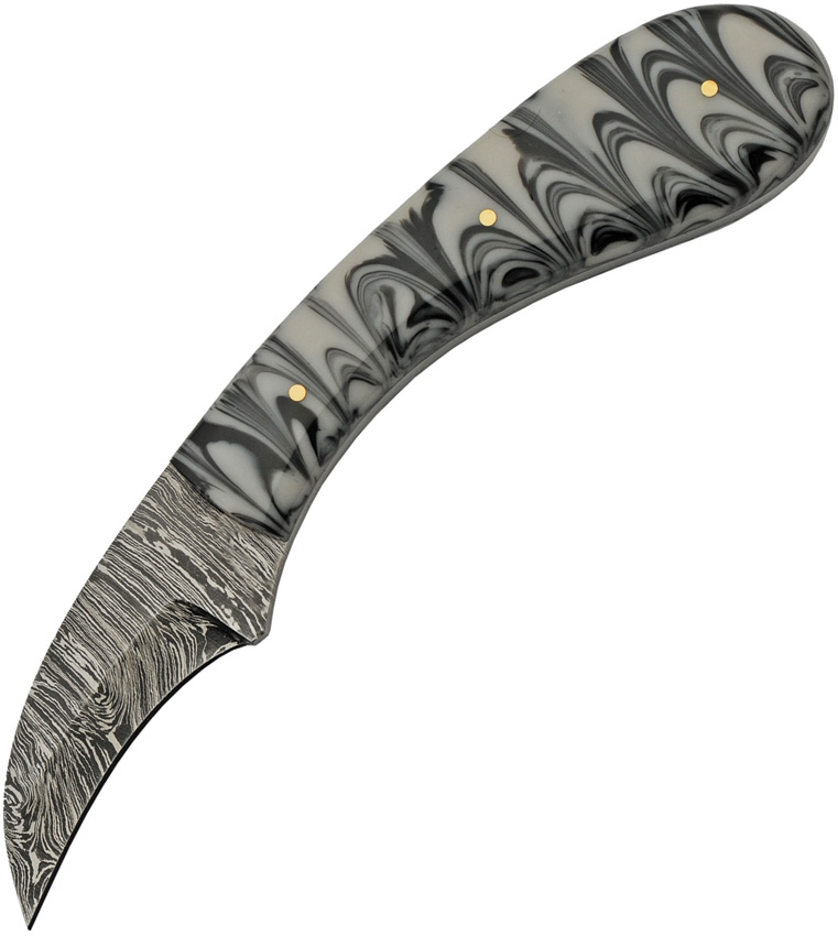 Hook Damascus Hunter Black Marble 