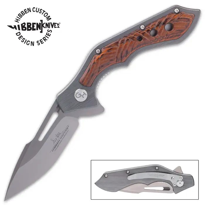 Hibben Hurricane Wooden Pocket Knife