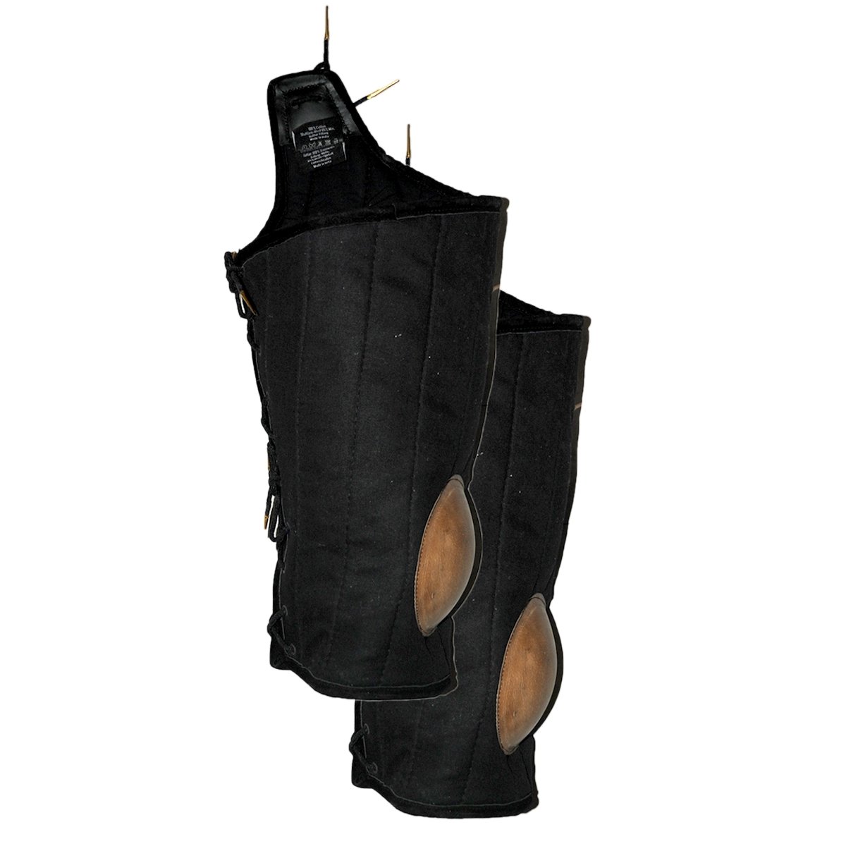 Polsterbeinlinge mit Lederkappe - schwarz, Größe L