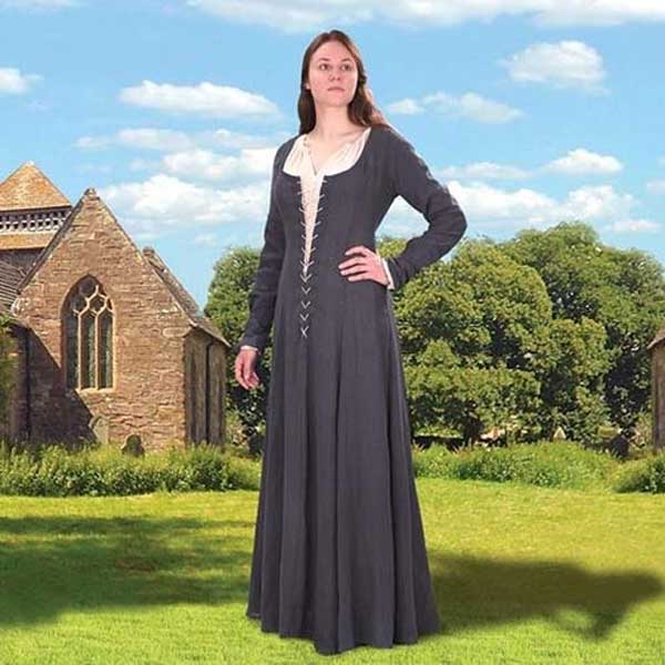 Maid Marion Blaues Kleid mit Unterkleid