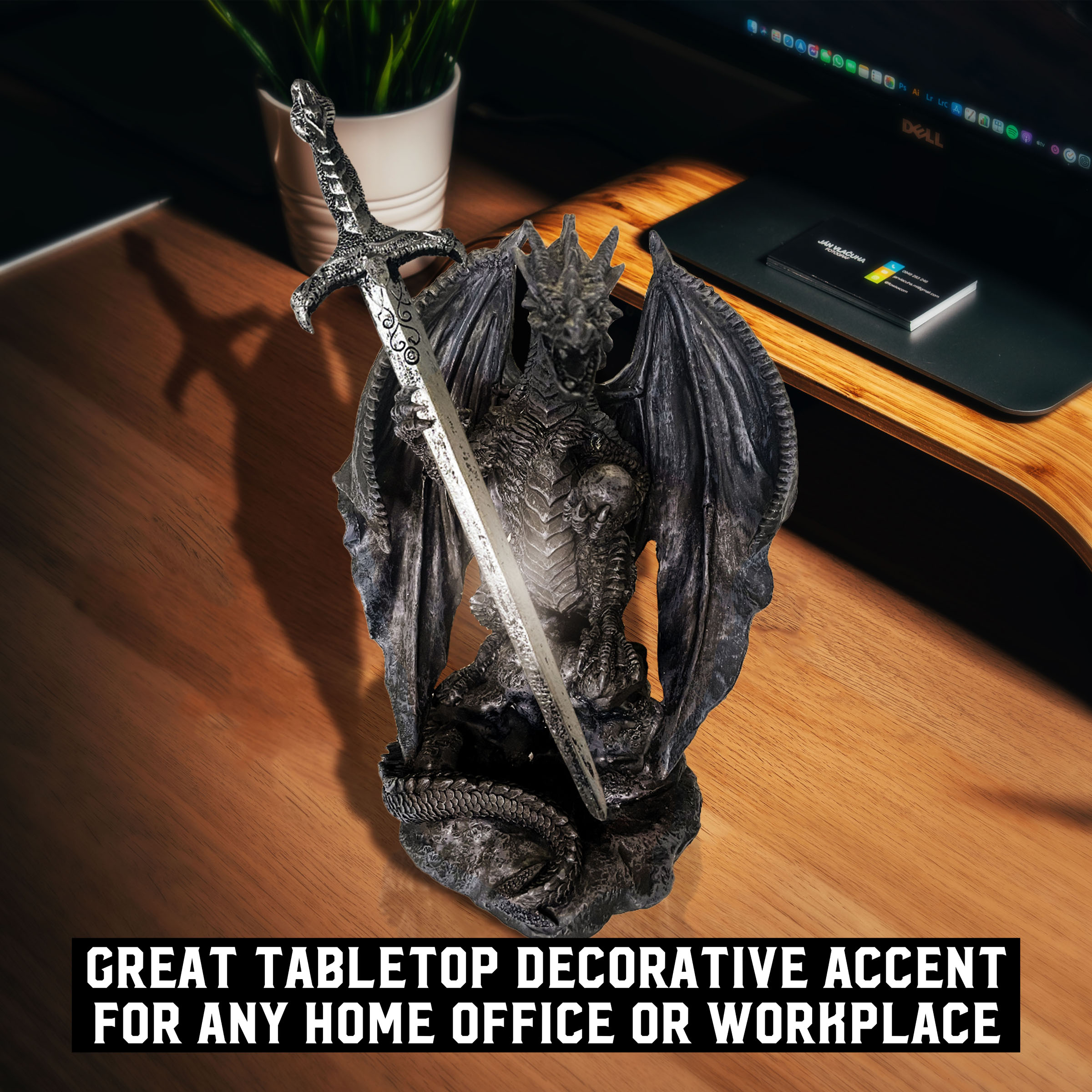 Drache mit Schwert aus Resin