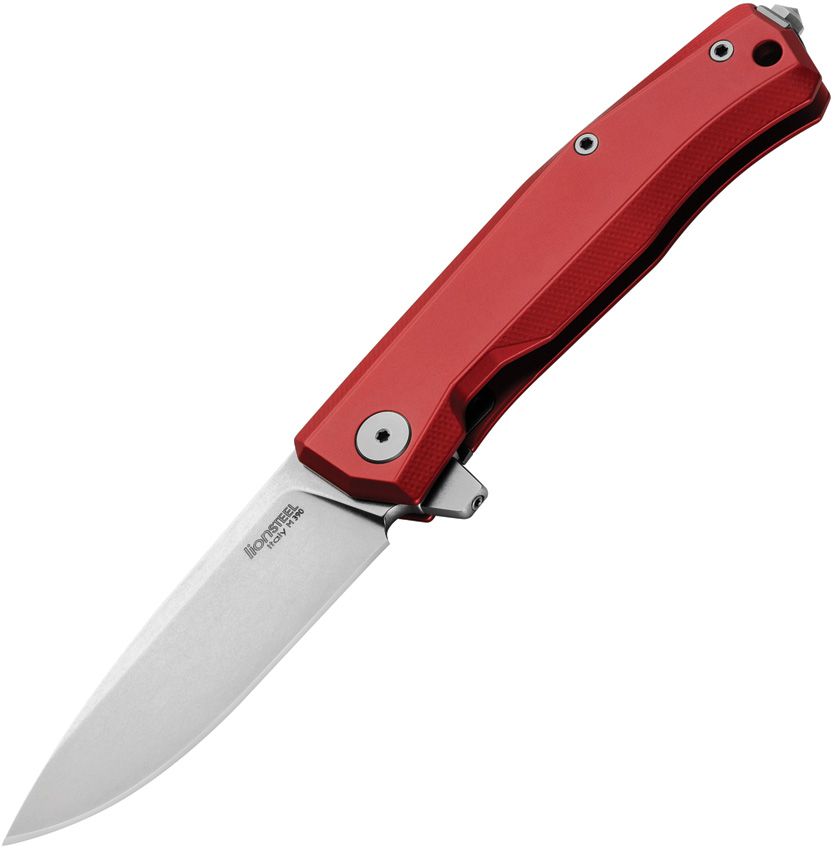 Myto, M390 Satin Blade, Red Aluminum Handle
