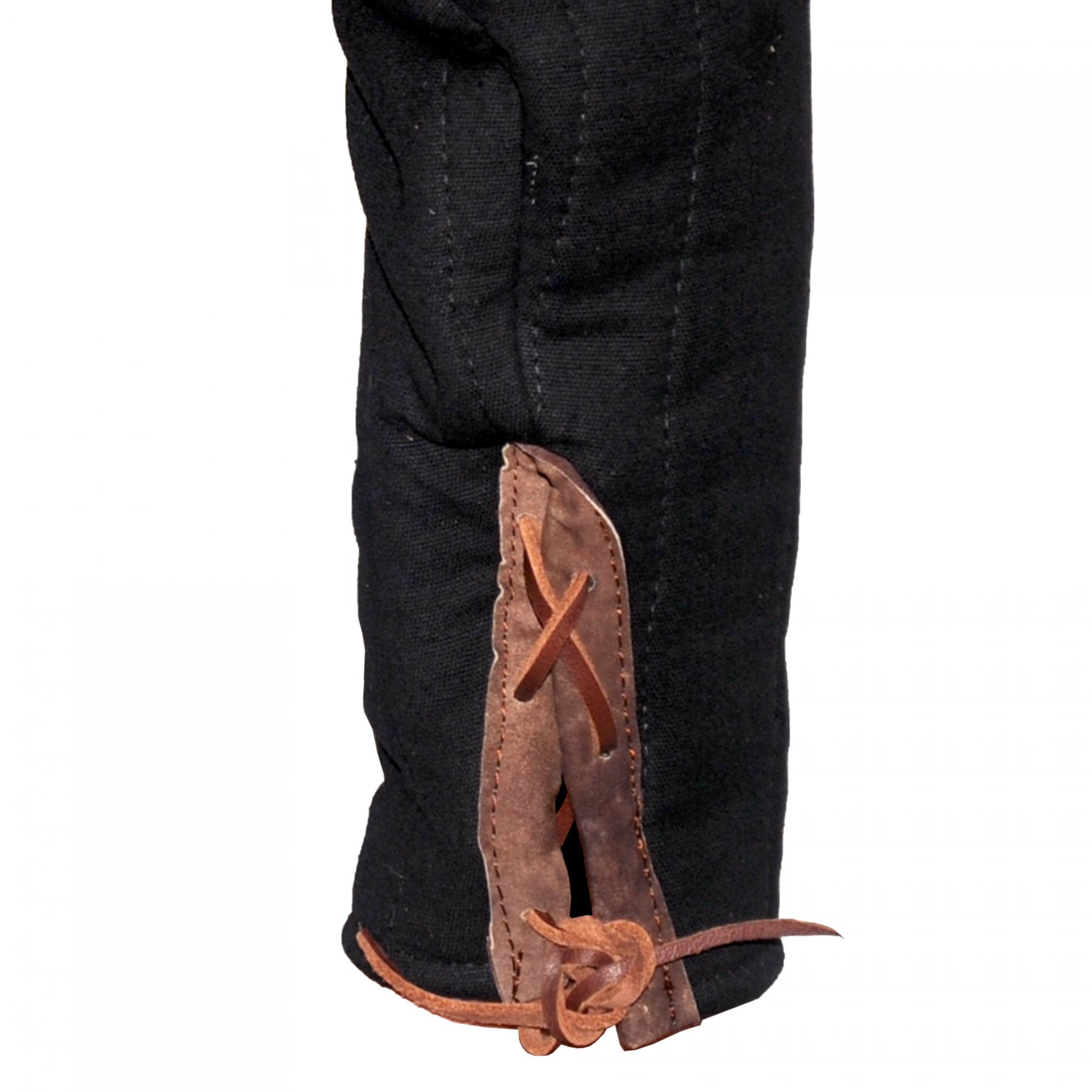 Gambeson mit Ledernesteln – schwarz (14./15. Jahrhundert), Schwarz, Größe M