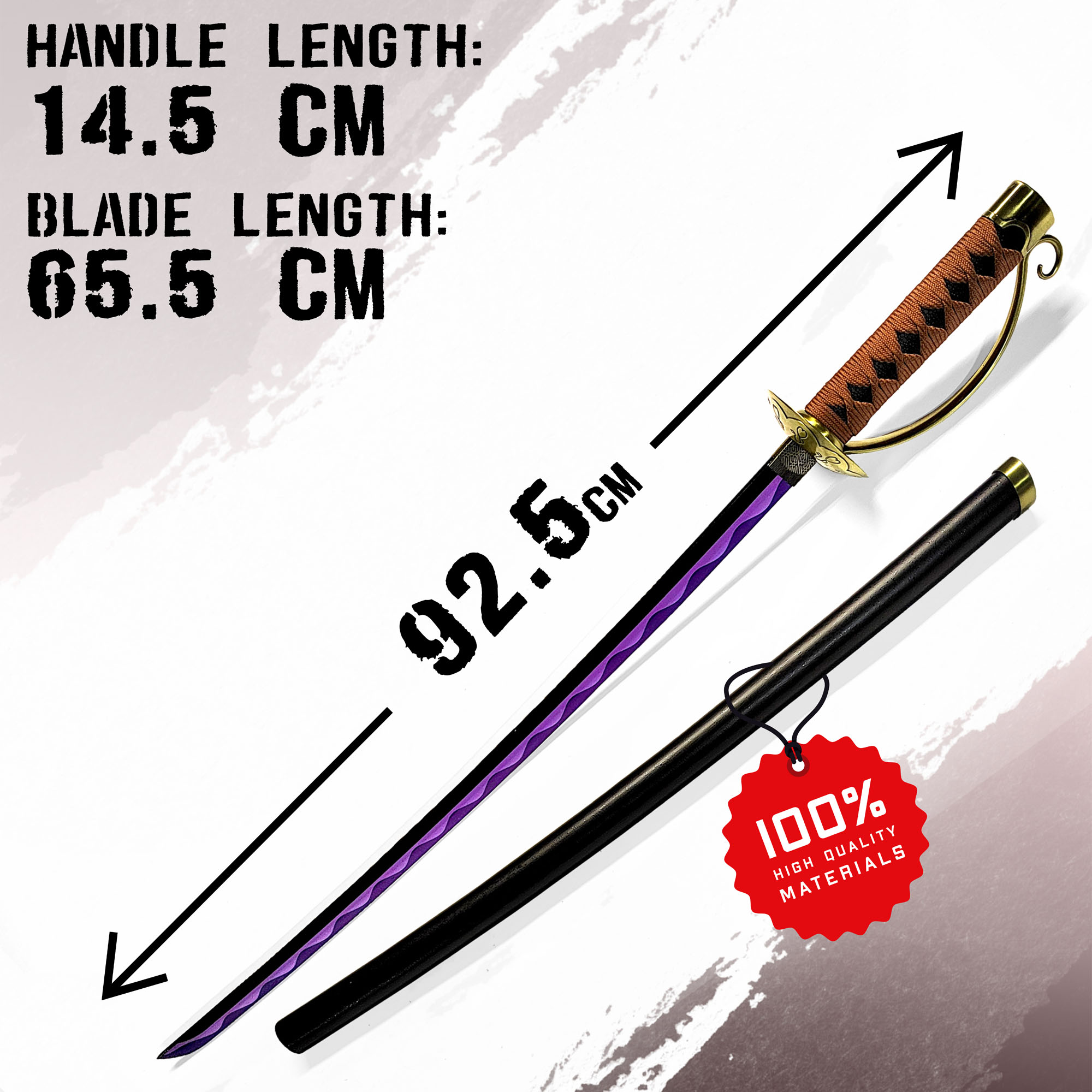 One Piece - Gol D Roger -  Ace Sword with Sheath (Golden Handle)