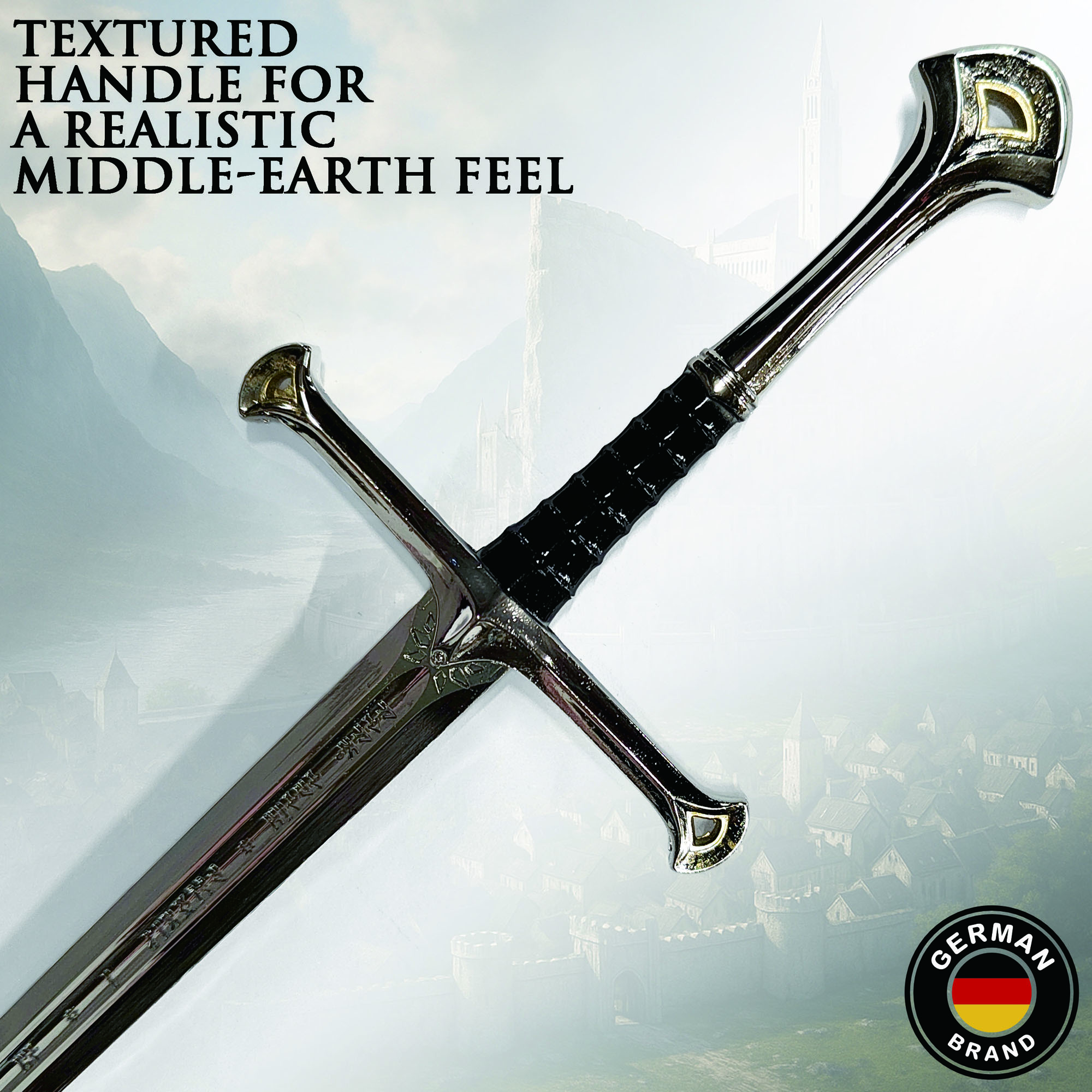 Anduril Schwert mit Scheide, XL Brieföffnerversion