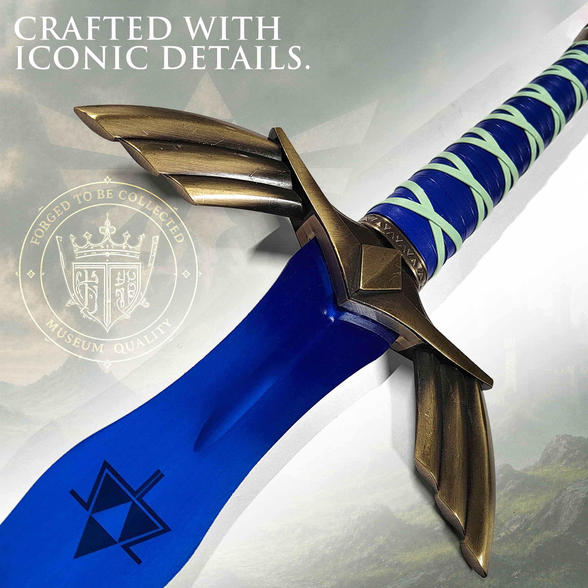 Zelda - Links Master-Schwert (Blaue Stahlklinge) – XXL-Replika inkl. Scheide