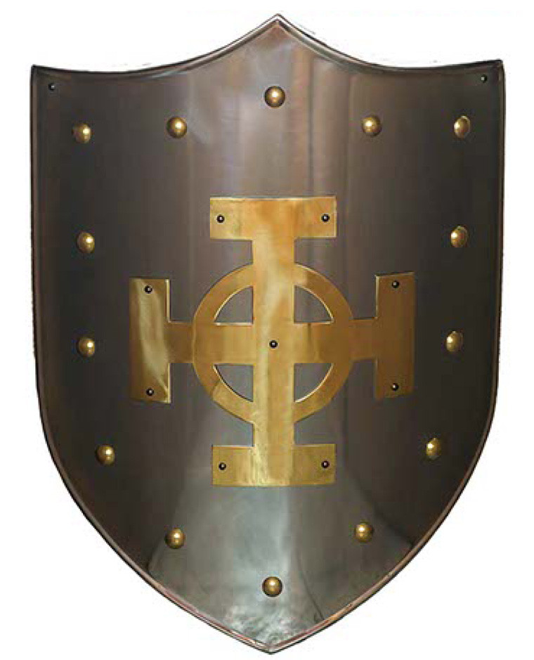 Celtic Cross - brass shield 