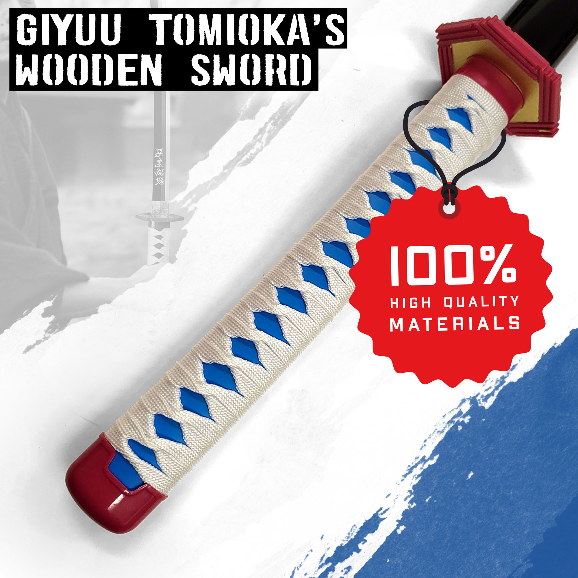 Demon Slayer - Giyuu Tomioka Wooden Sword with Scabbard
