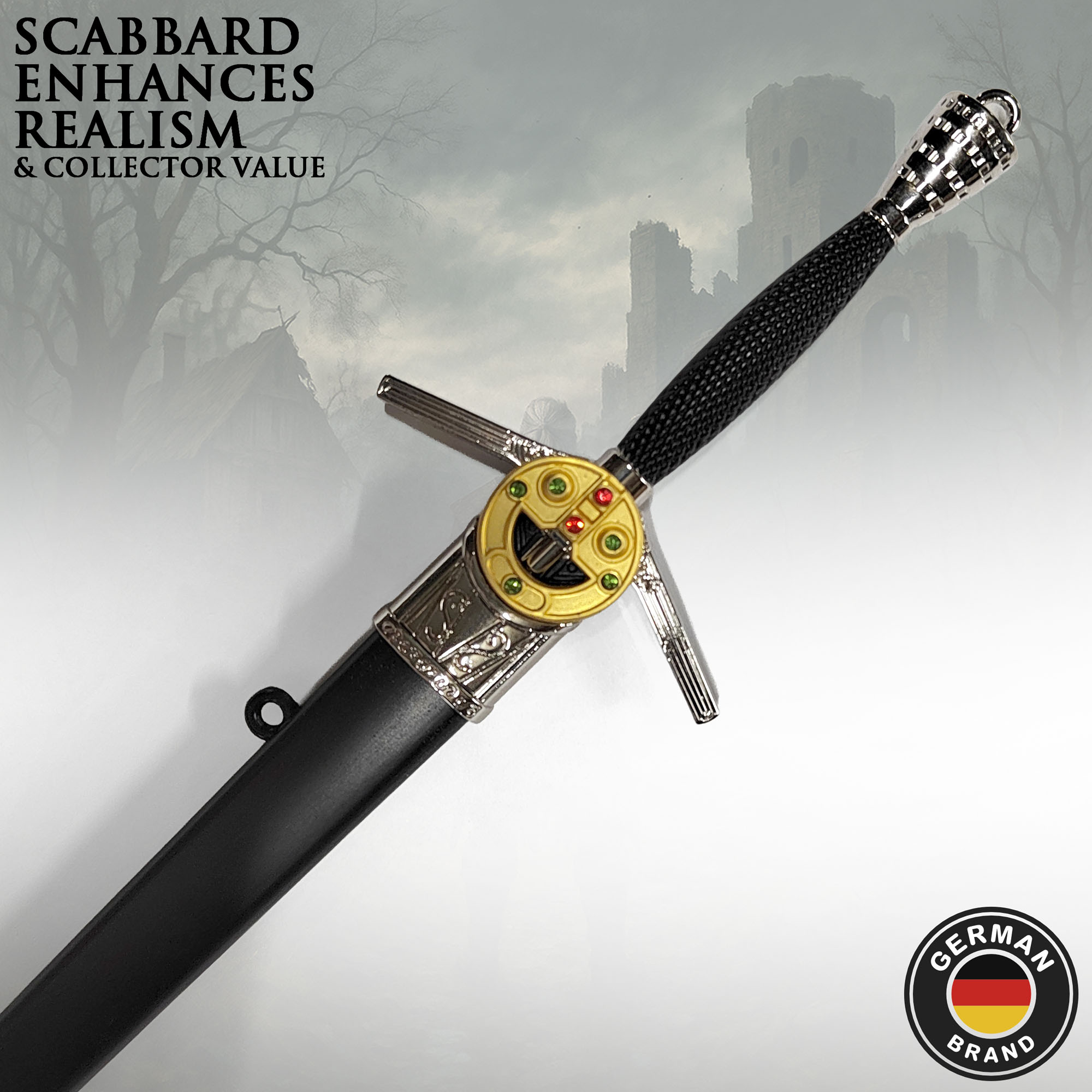 Witcher - Stahl Schwert mit Scheide, Netflix version, XL Brieföffnerversion