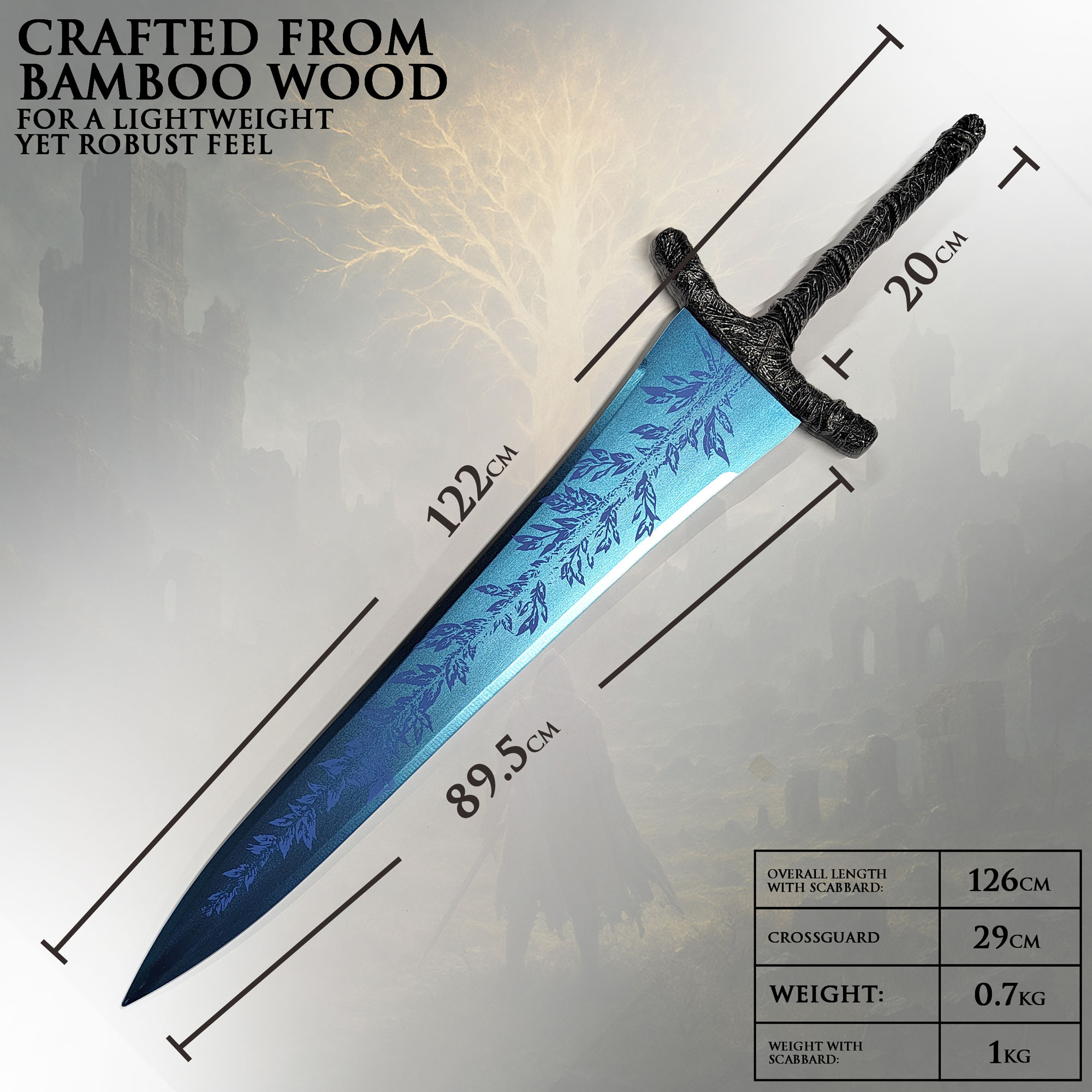 Elden Ring - Dark Moon Großschwert mit Scheide - Holzversion