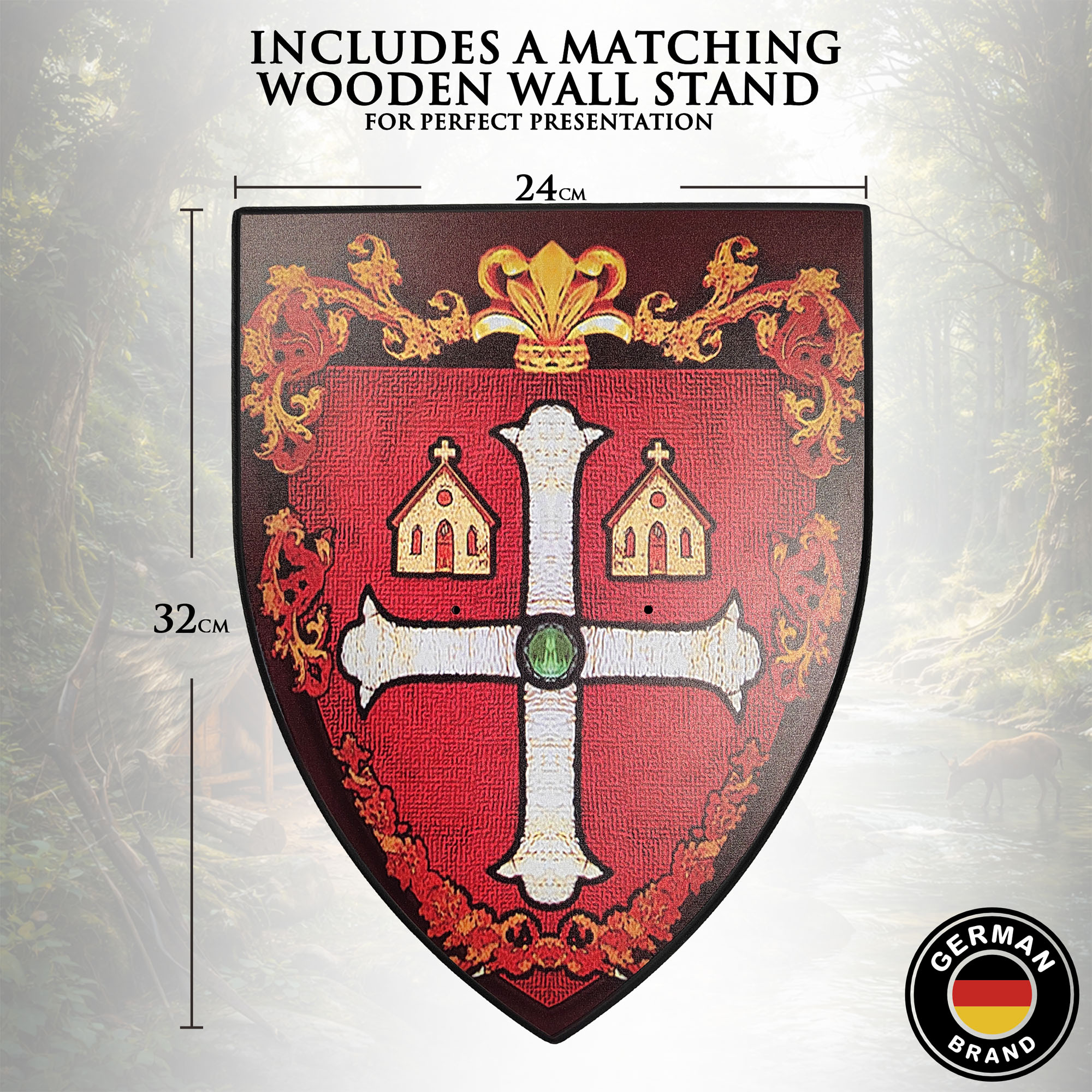 Robin Hood Movie Sword – 45" Steel Replica with Wooden Handle & Wall Stand