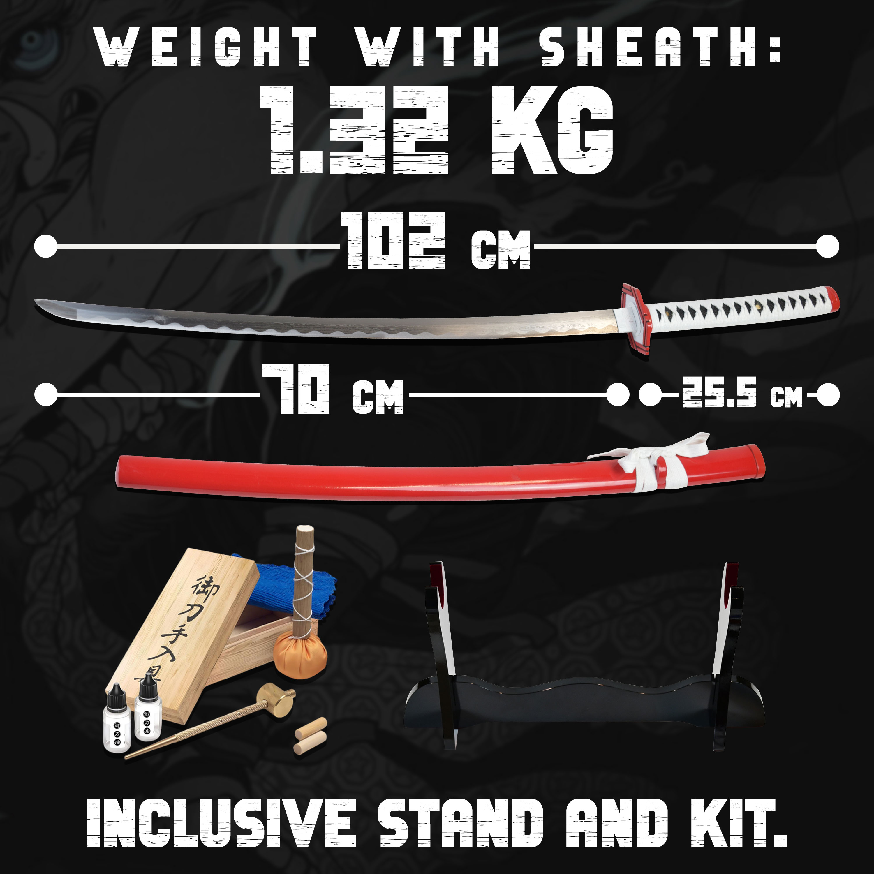 Demon Slayer: Kimetsu no Yaiba Tomioka Giyuu's Sword - handforged and folded, Set