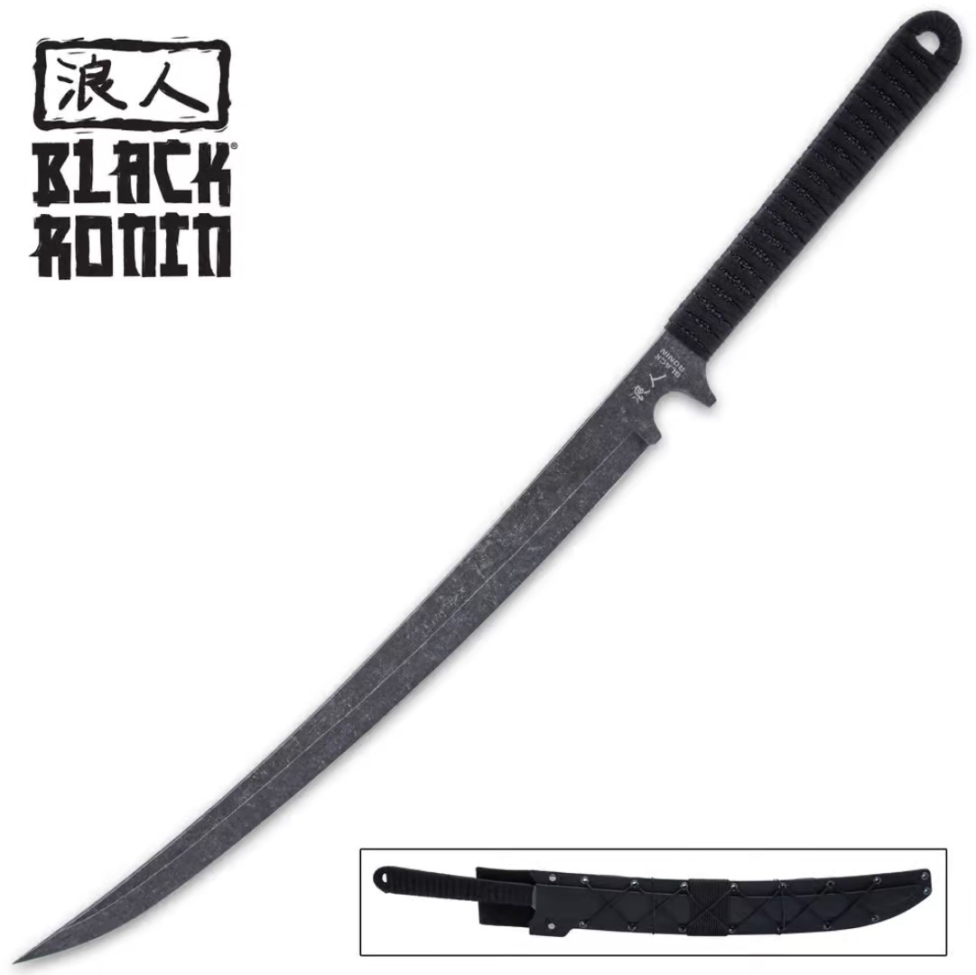Black Ronin Black Combat Wakizashi Sword And Sheath