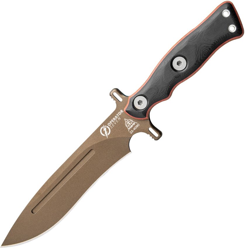Operator 7, Mitternachtsbronze-Klinge, hellbrauner Canvas-Micarta/schwarzer G10-Griff