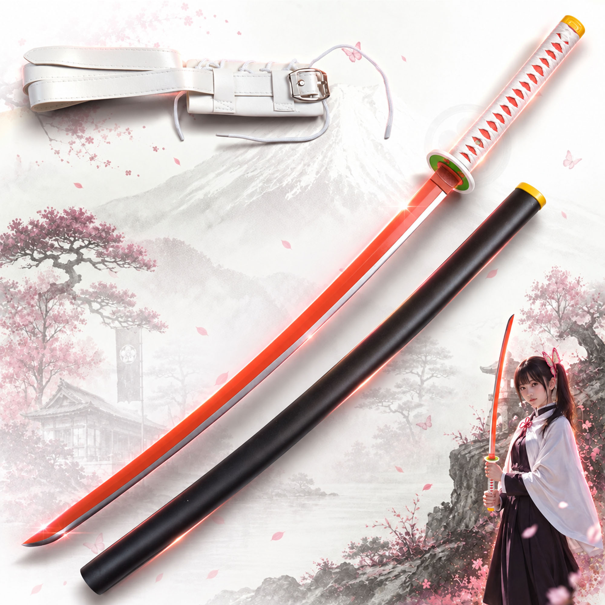 Demon Slayer: Kimetsu no Yaiba - Tsuyuri Kanawo Schwert - handgeschmiedet