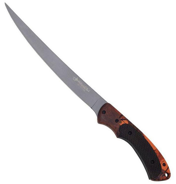 Filetiermesser Griff orange/camo