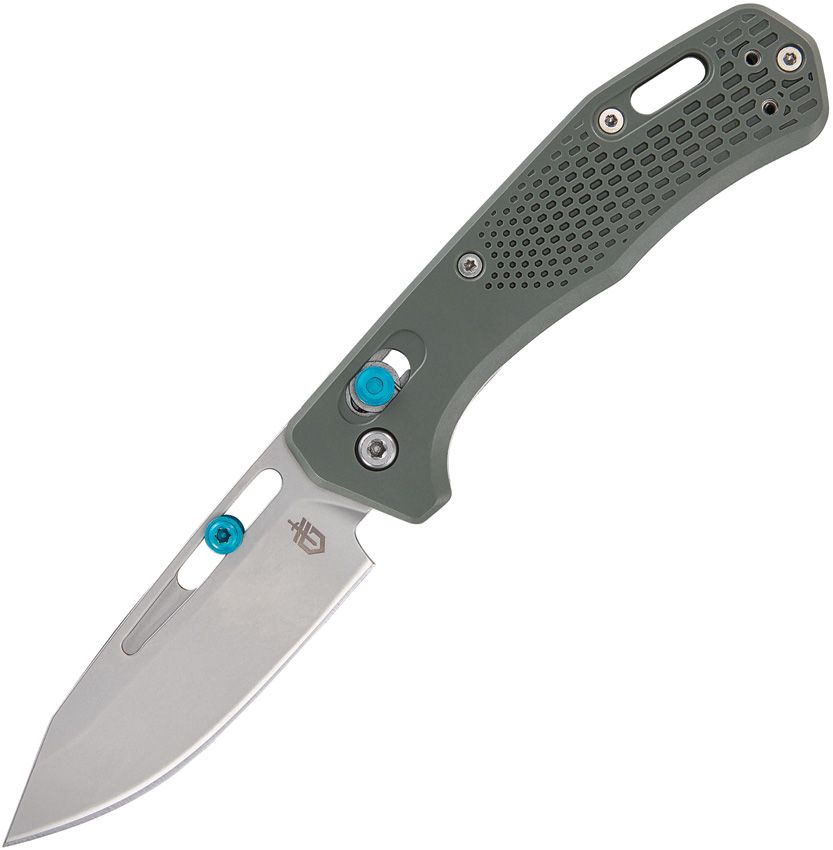 Assert Crossbar Knife, S30V Bead Blast Clip Point Blade Blade, Green Handle