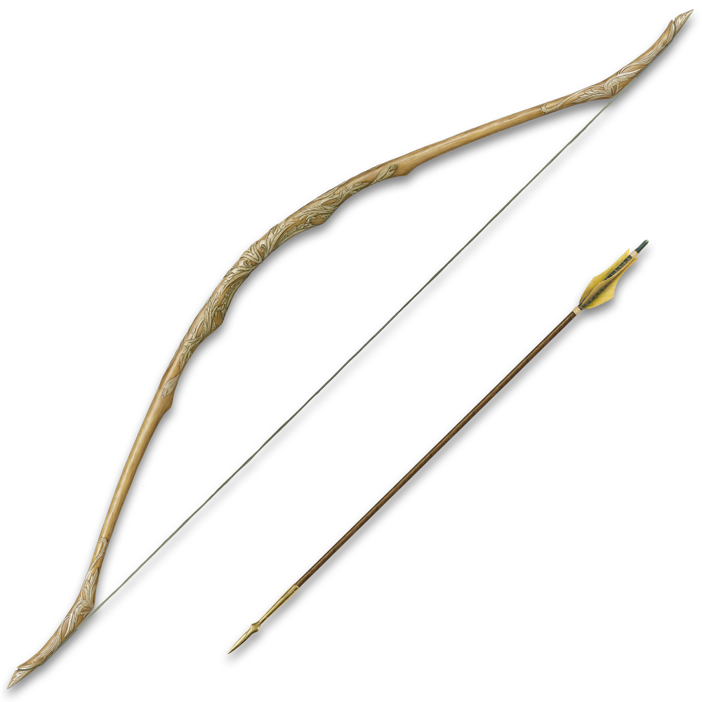Herr der Ringe - Legolas Lothlorien Bogen mit Pfeil und Wanddisplay